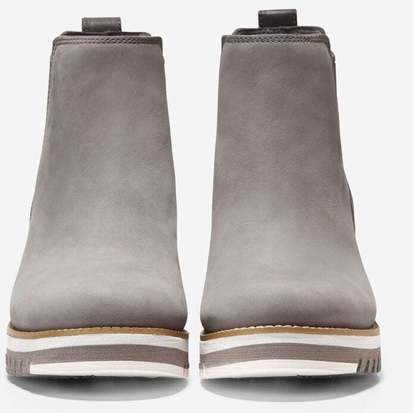 NWT Cole Haan Anthropologie Wedge Waterproof Chelsea Boot. Charcoal Nubuck. 8.5 - Picture 4 of 13